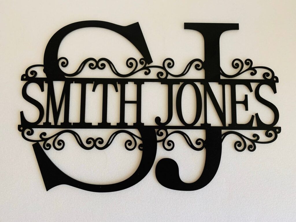 Personalized Metal, Acrylic Hanging Name Plate, First and Last Name